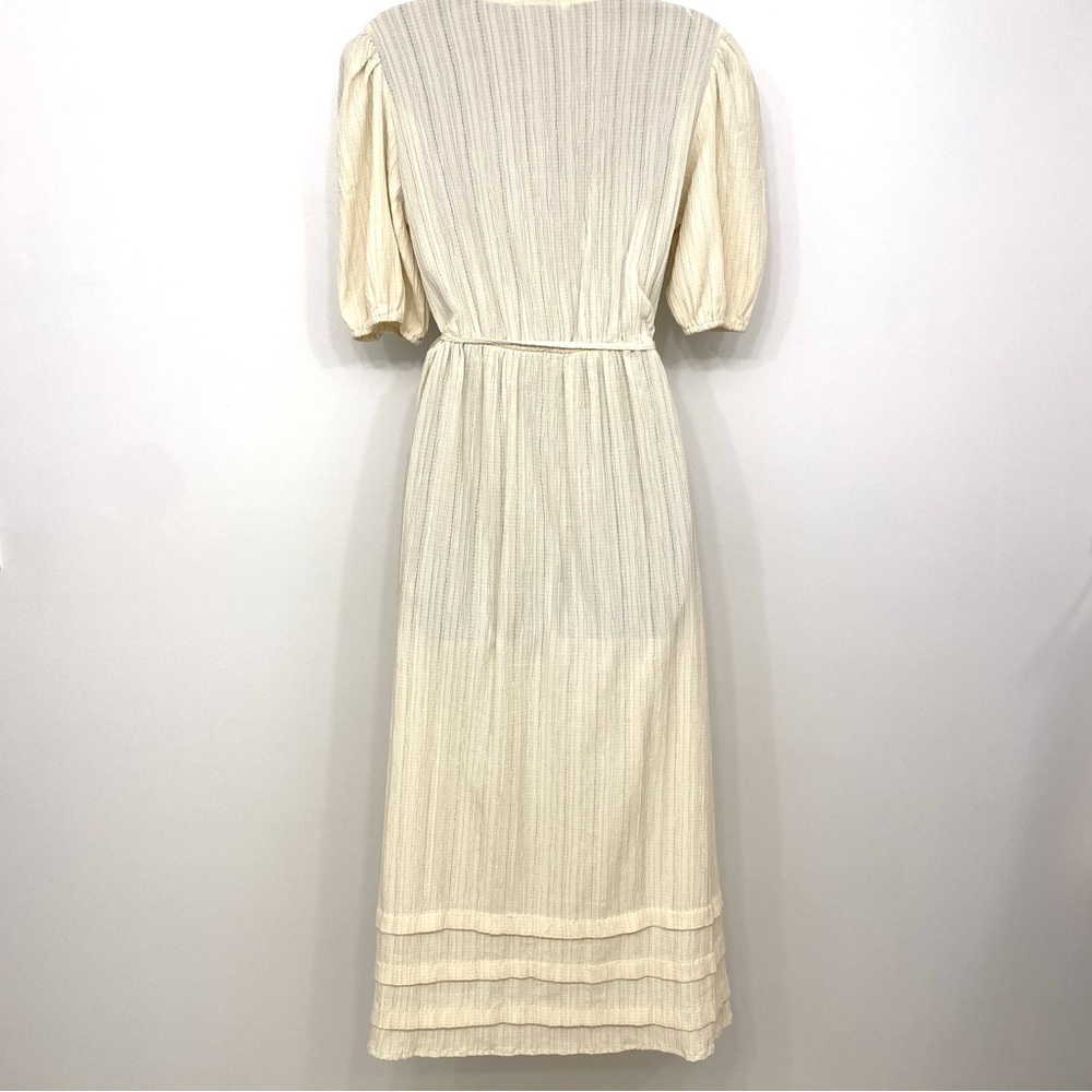 Stradivarius Cream Wrap Midi Dress - Size M - Picture 2 of 15